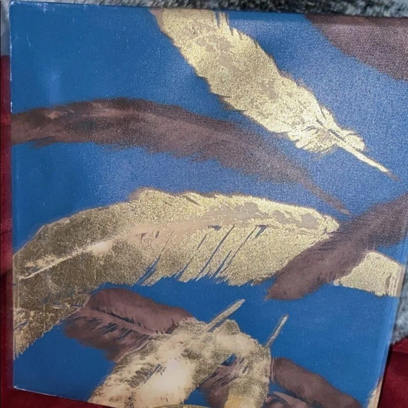 Luxury Gold tone canvas print and candle holder set - Picture 2 of 3